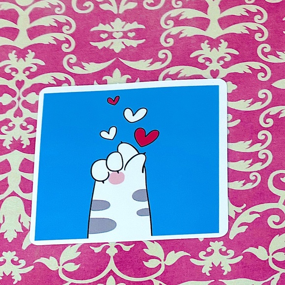 Kitty Hearts Cute Lovey Sweetheart Love You Valentines Sweet Sticker - Picture 1 of 4